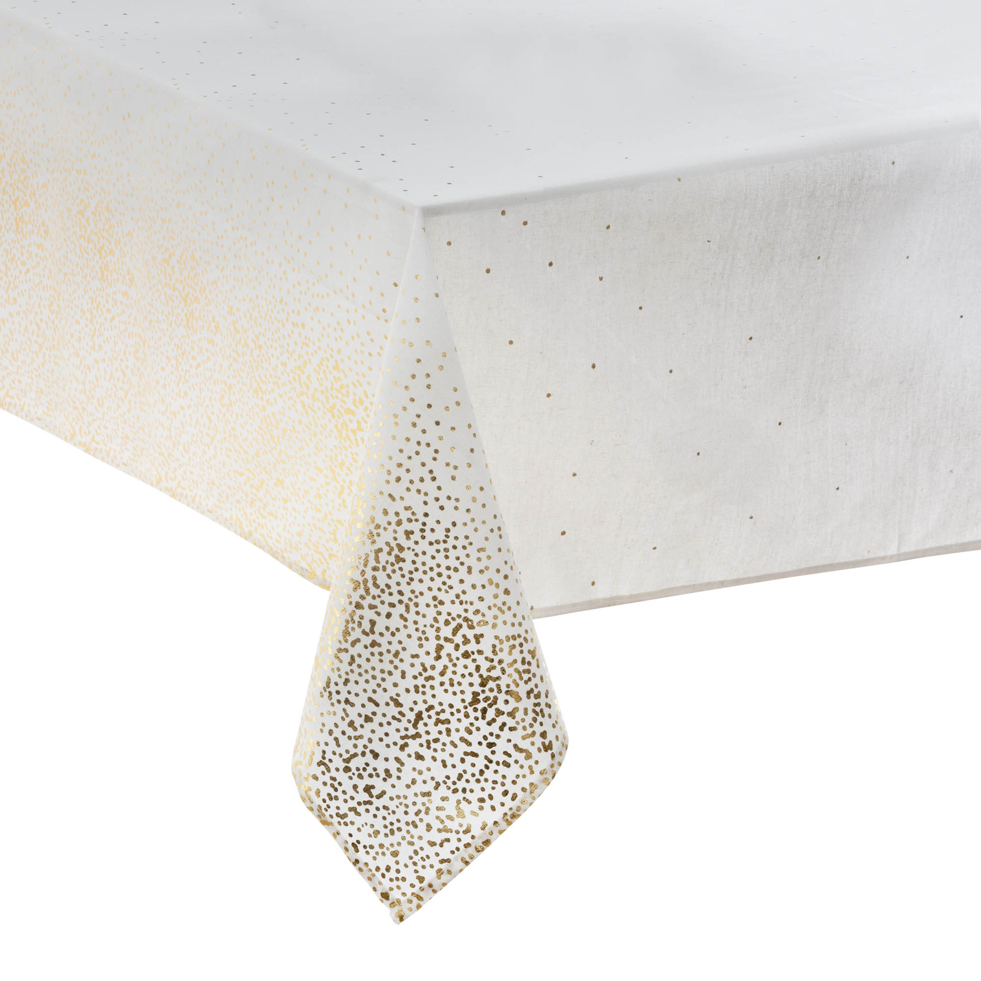 Mantel Blanco Con Puntos Dorados 140x360Cm