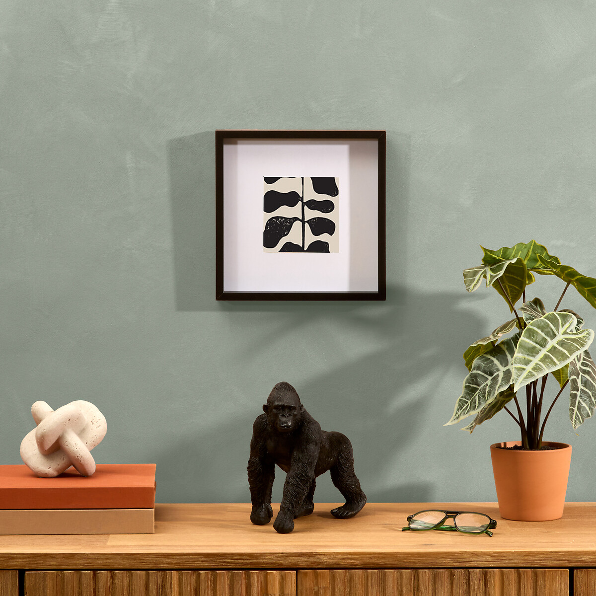 Estatua Gorila Negro Resina 37Cm