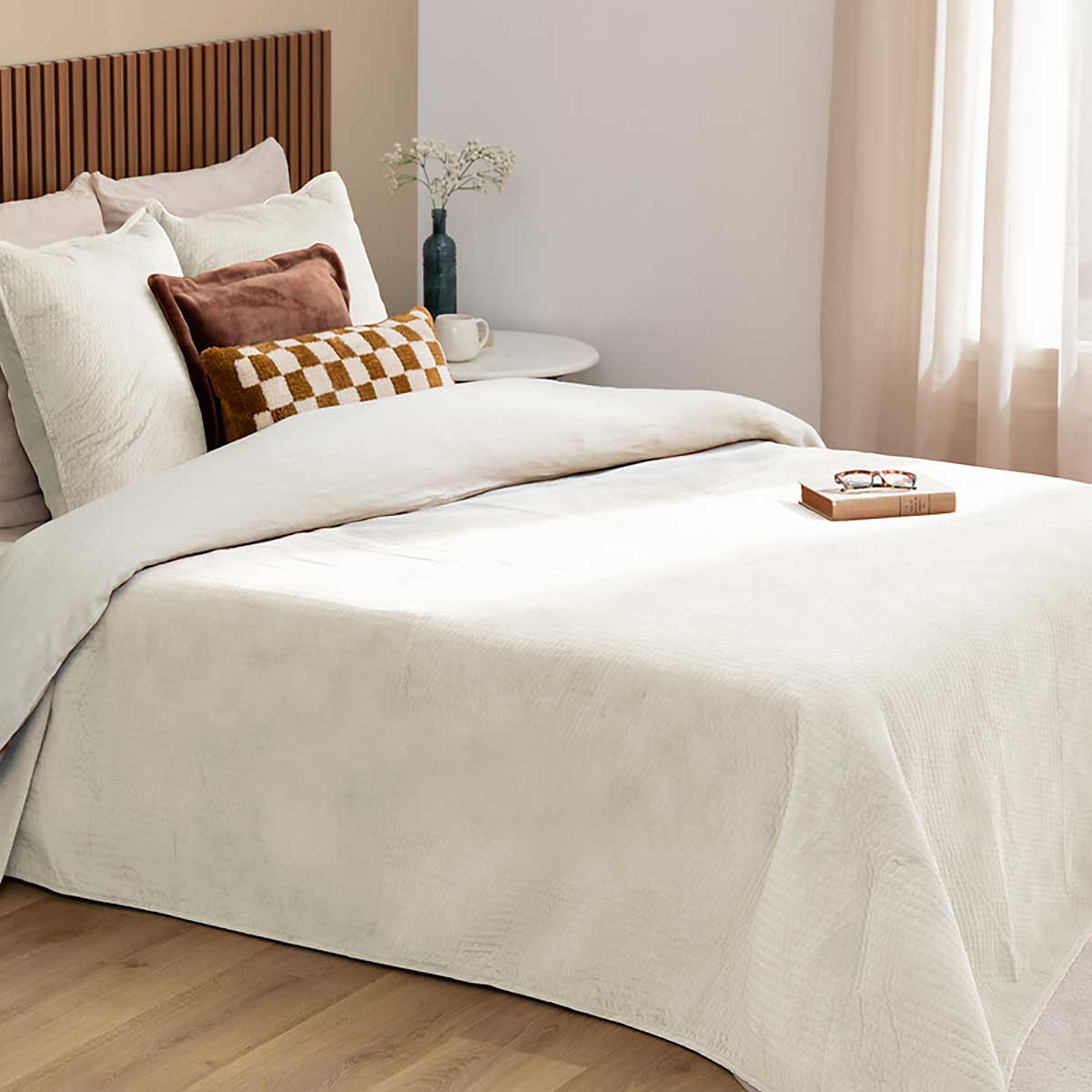 Colcha y 2 fundas almohada LILOU crudo 240x260cm