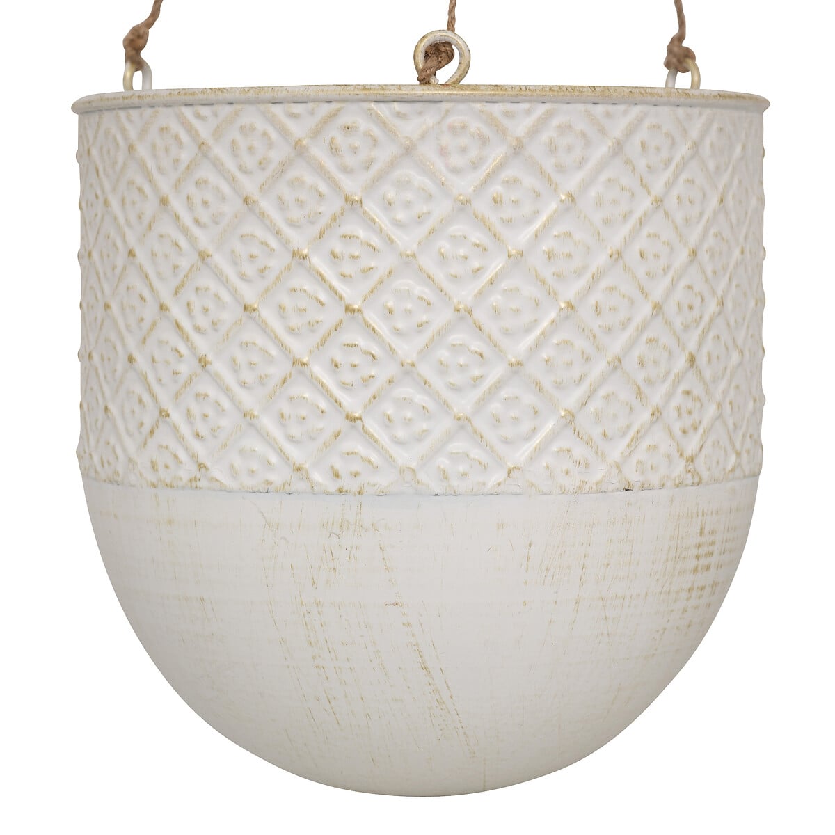 Jarr&oacute;n colgante TINO de metal blanco 40cm