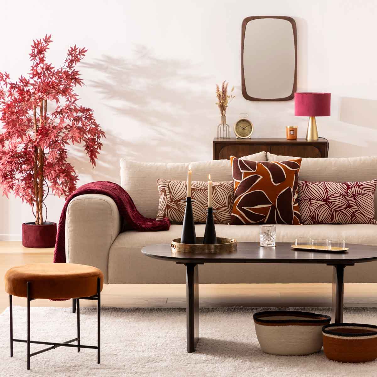 Planta Roble Artificial Rojo James 150cm