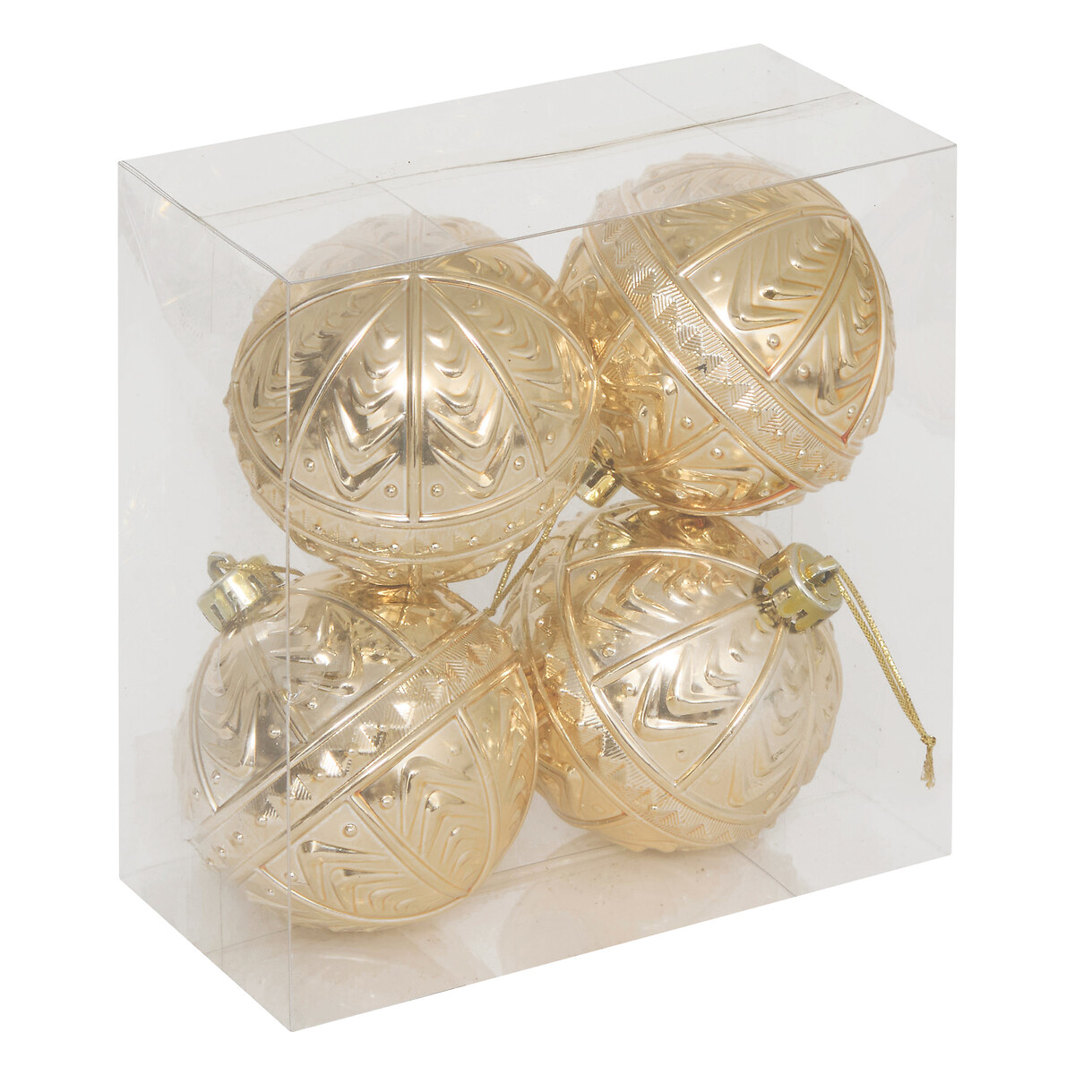 Set de 4 Bolas de Navidad 8cm 