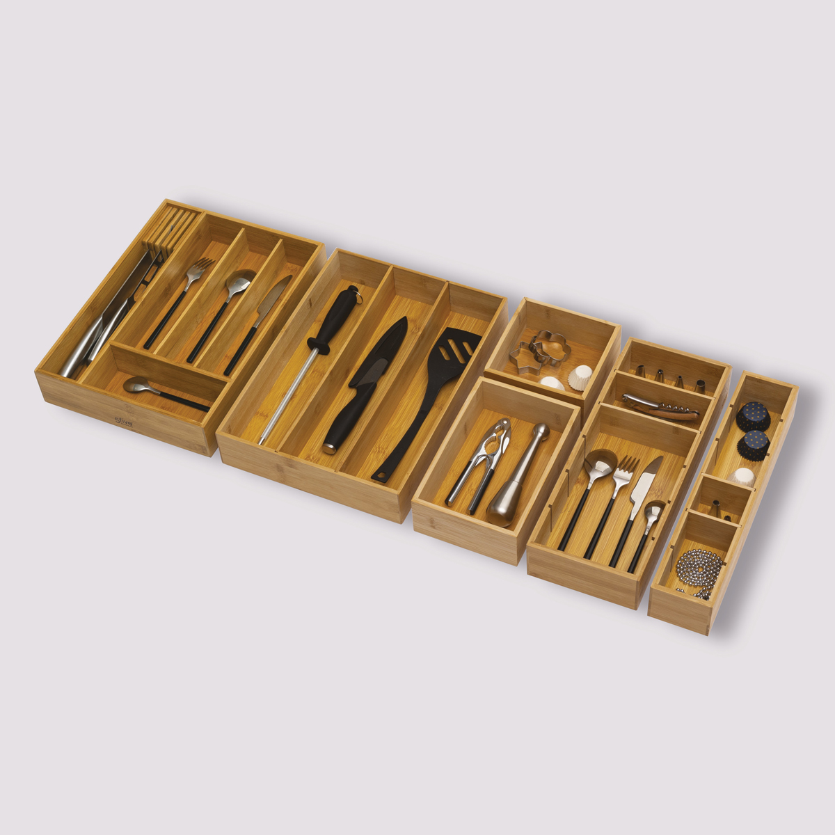 Caja organizadora natural de bambú 15x38x7Cm 