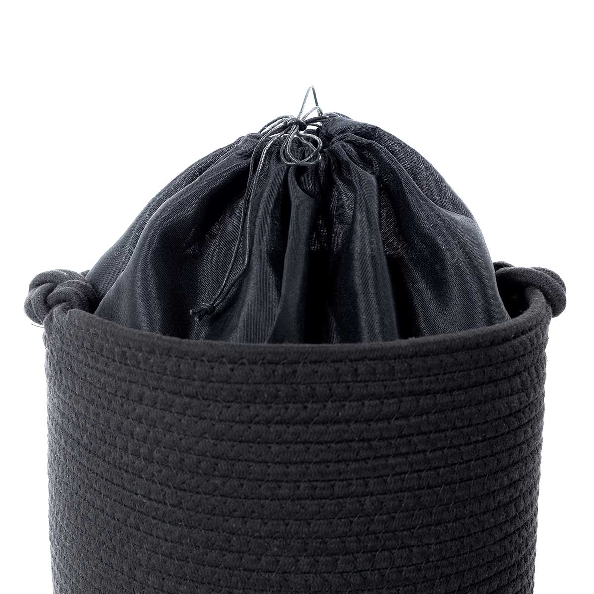 Cesto baño negro y natural 50cm