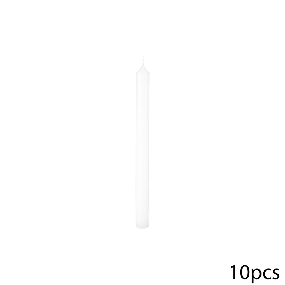 Paquete 10 Velas Blancas 25cm