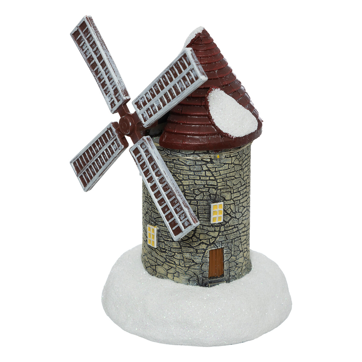 Molino Piedra Con Nieve Y LED