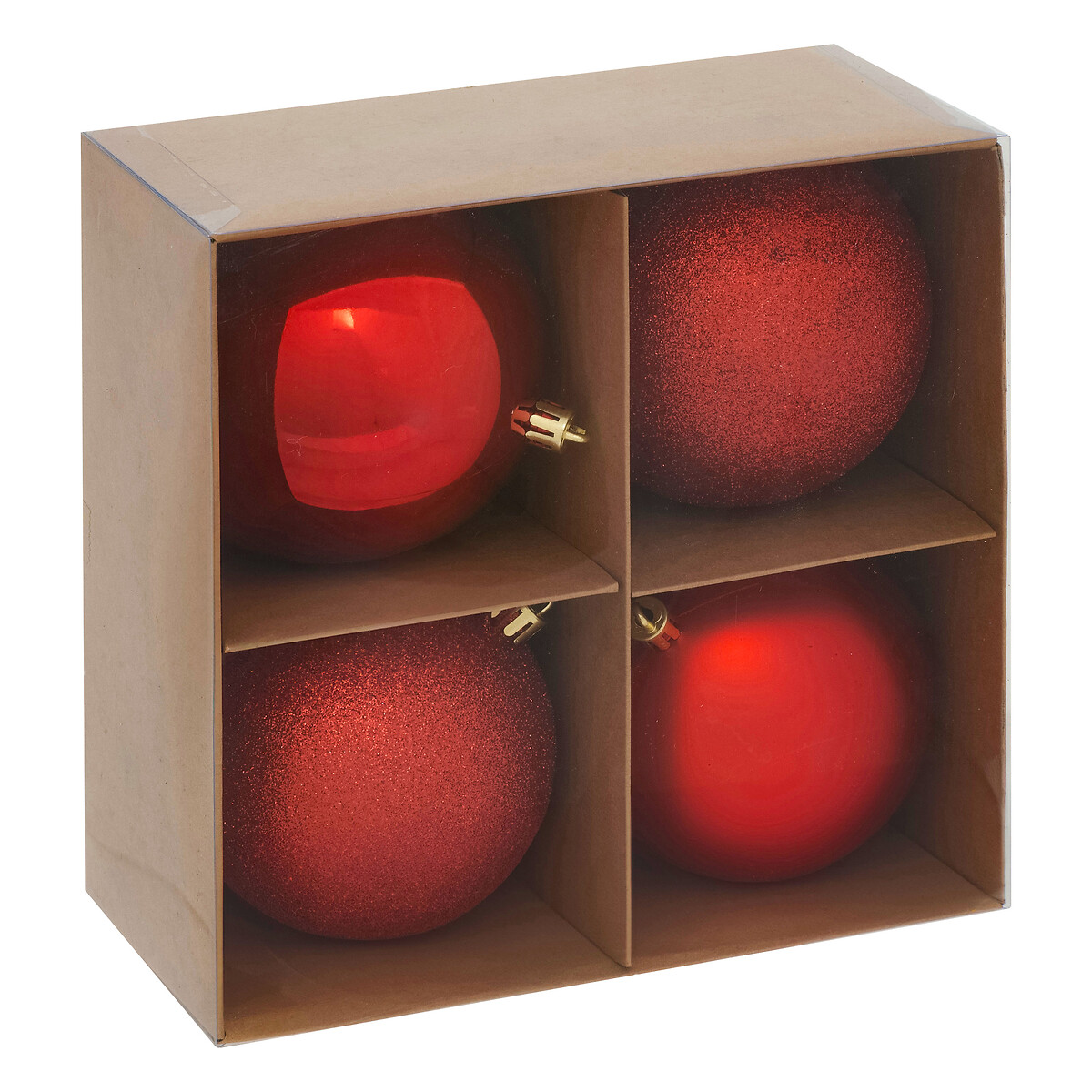 Set &nbsp;de 4 bolas de Navidad D10cm