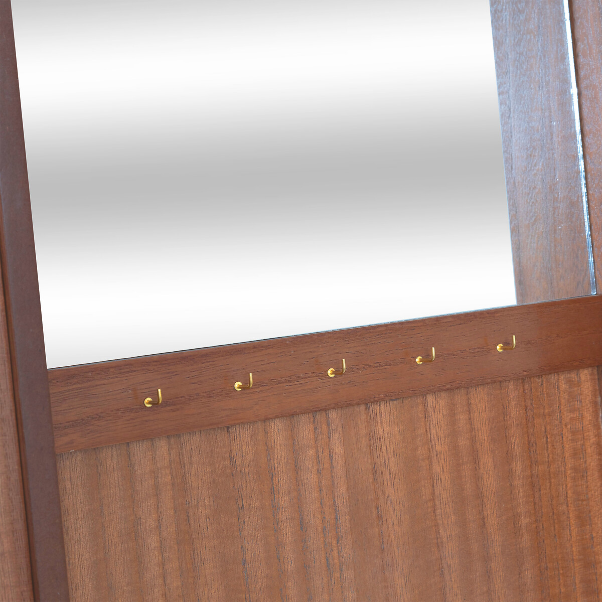 Espejo de pie VIVIA con joyero marr&oacute;n