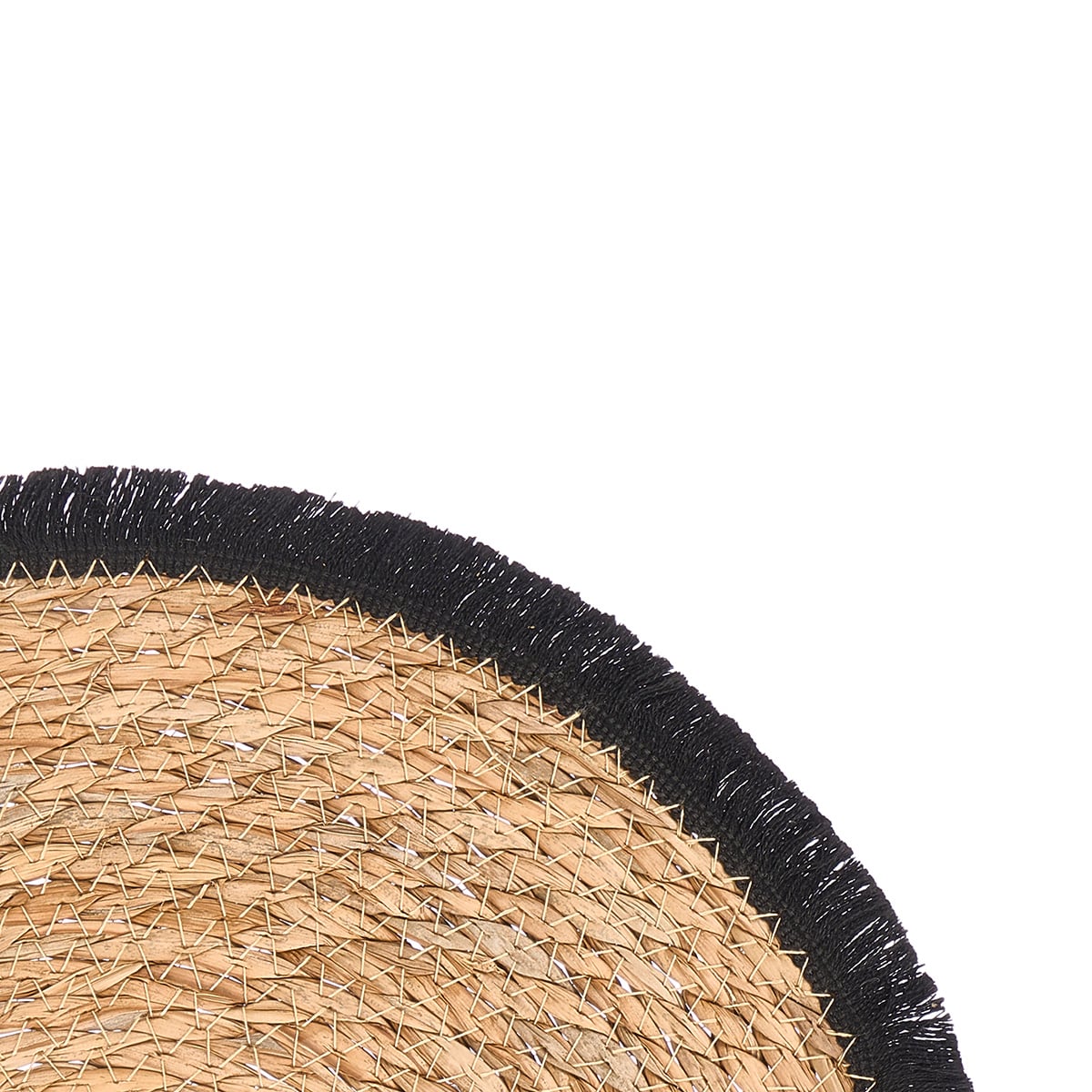 Mantel individual con flecos negro 38cm
