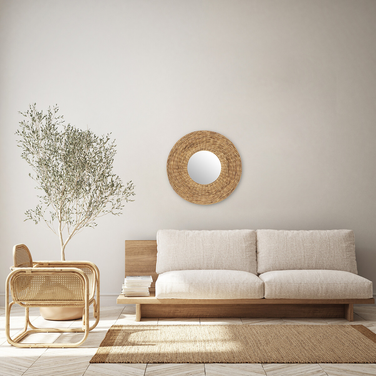 Espejo De Pared Lorena Beige 75Cm