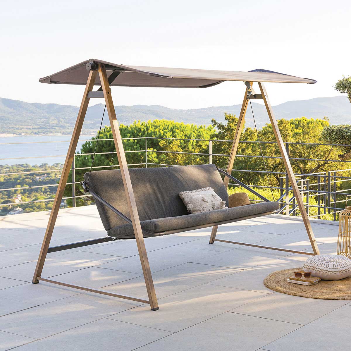 Columpio SOLY HONEY gris oscuro 3 plazas