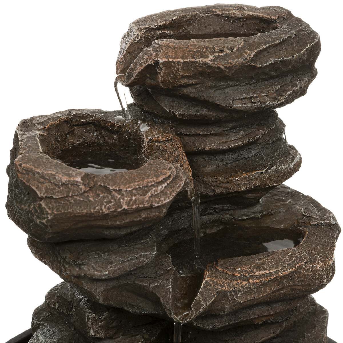 Fuente Negra De Resina 18x18x22.5Cm