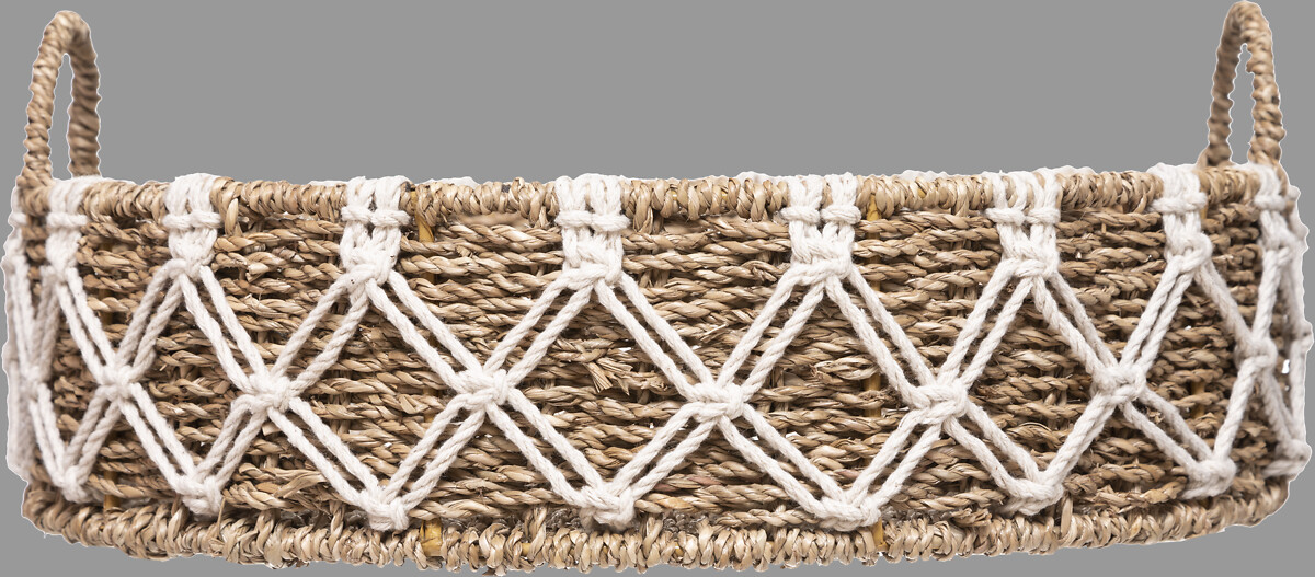 Cesta Redonda De Macramé 38.5x15.5Cm