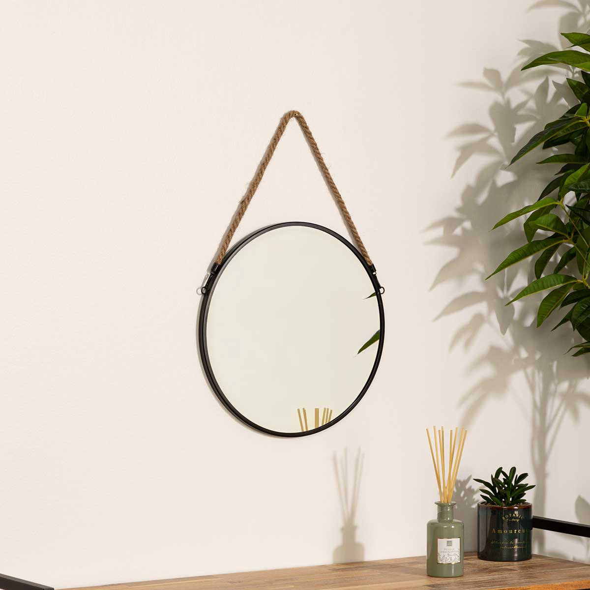 Espejo De Pared Redondo Metal 38Cm