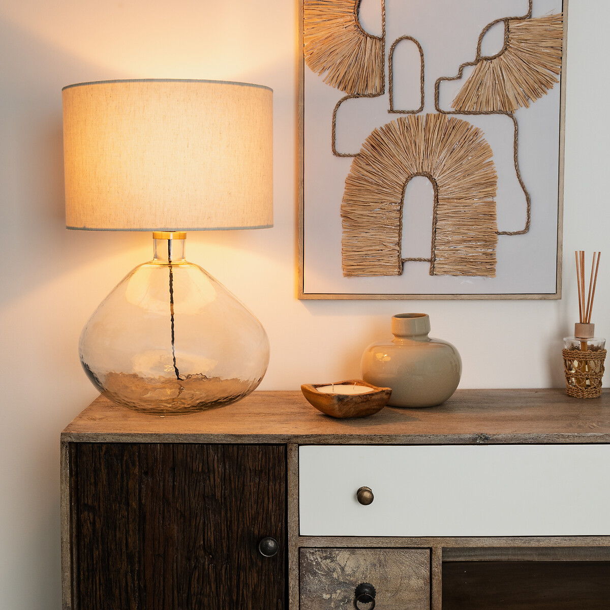 Lámpara de mesa MELLY de vidrio