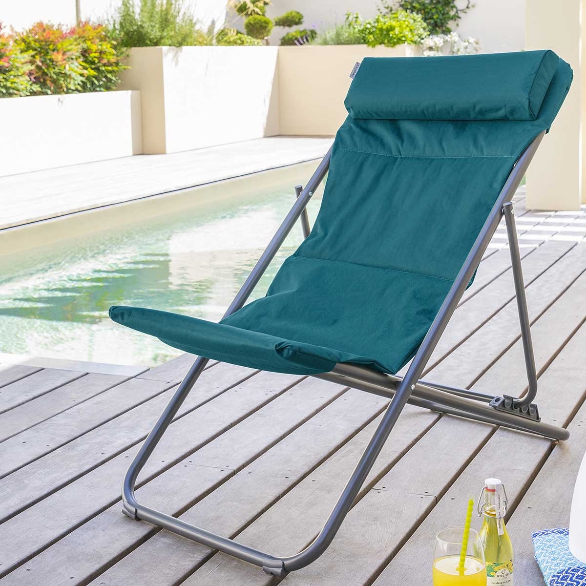Sill&oacute;n relax JUBBA azul canard y gris grafito