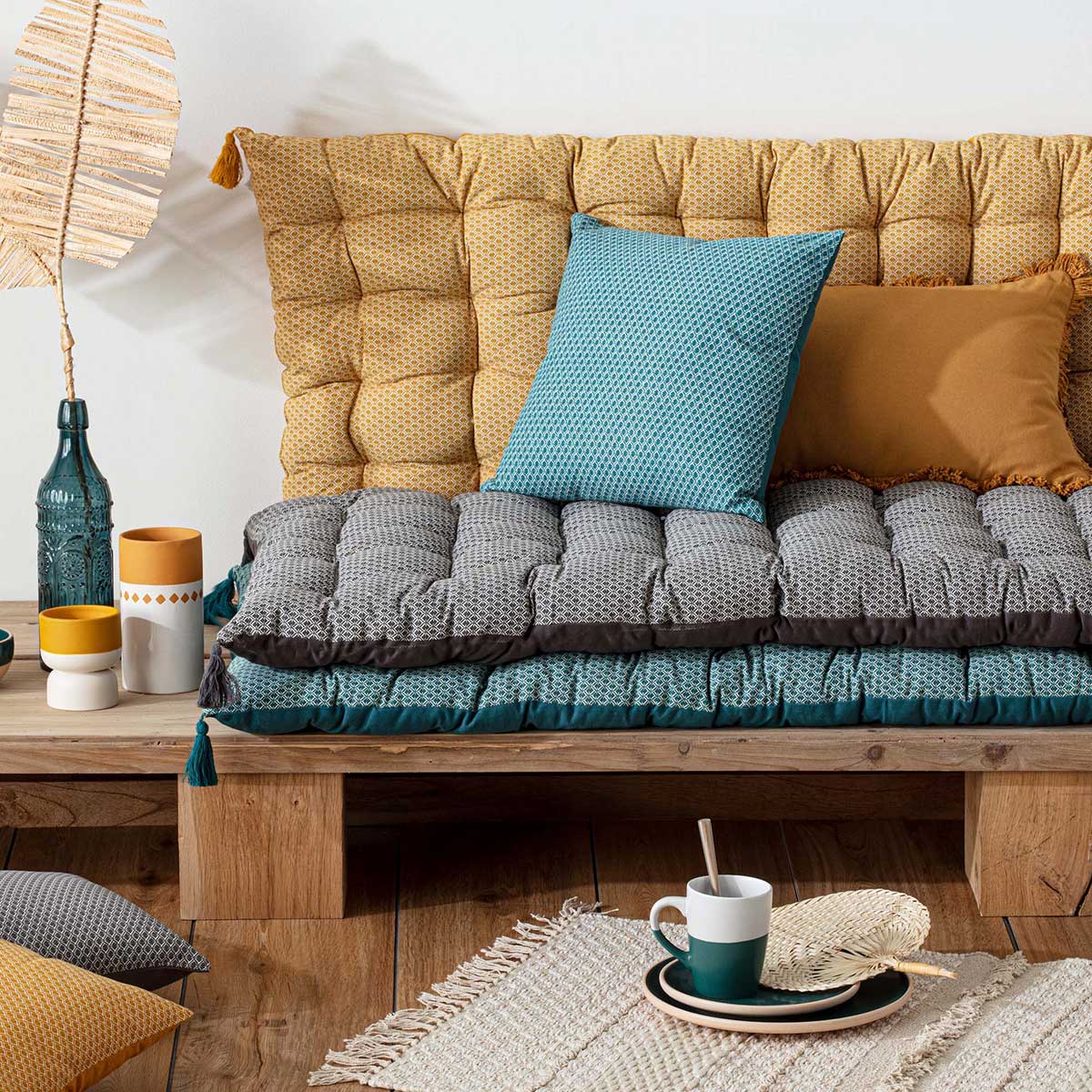 Cojín De Suelo Otto Azul 60x120Cm