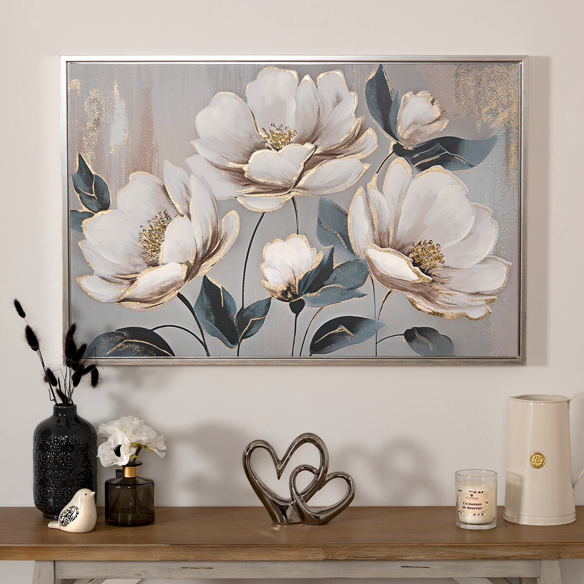 Cuadro decorativo con relieve de flores MARGARET