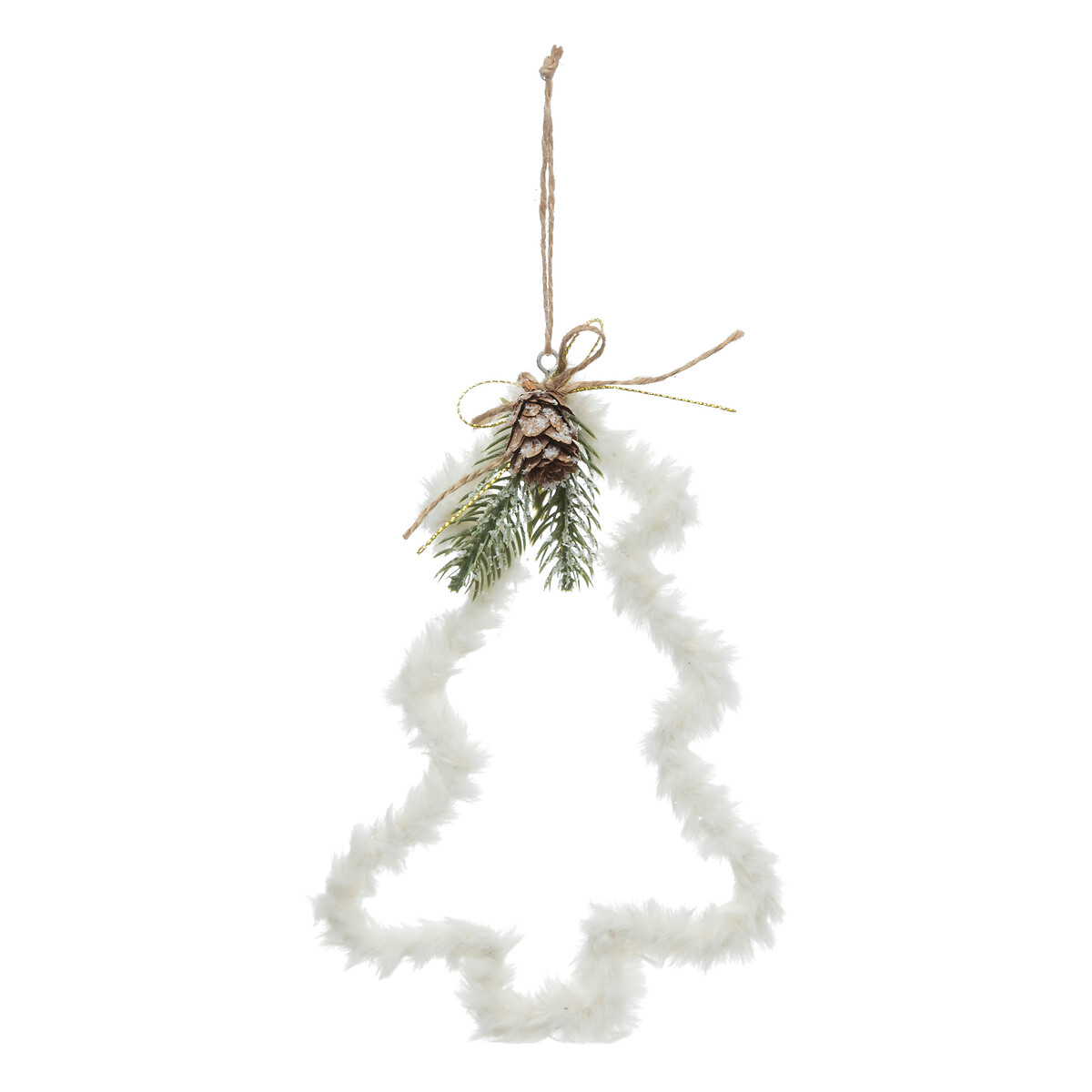 Adorno navide&ntilde;o &aacute;rbol de Navidad con pelo blanco 
