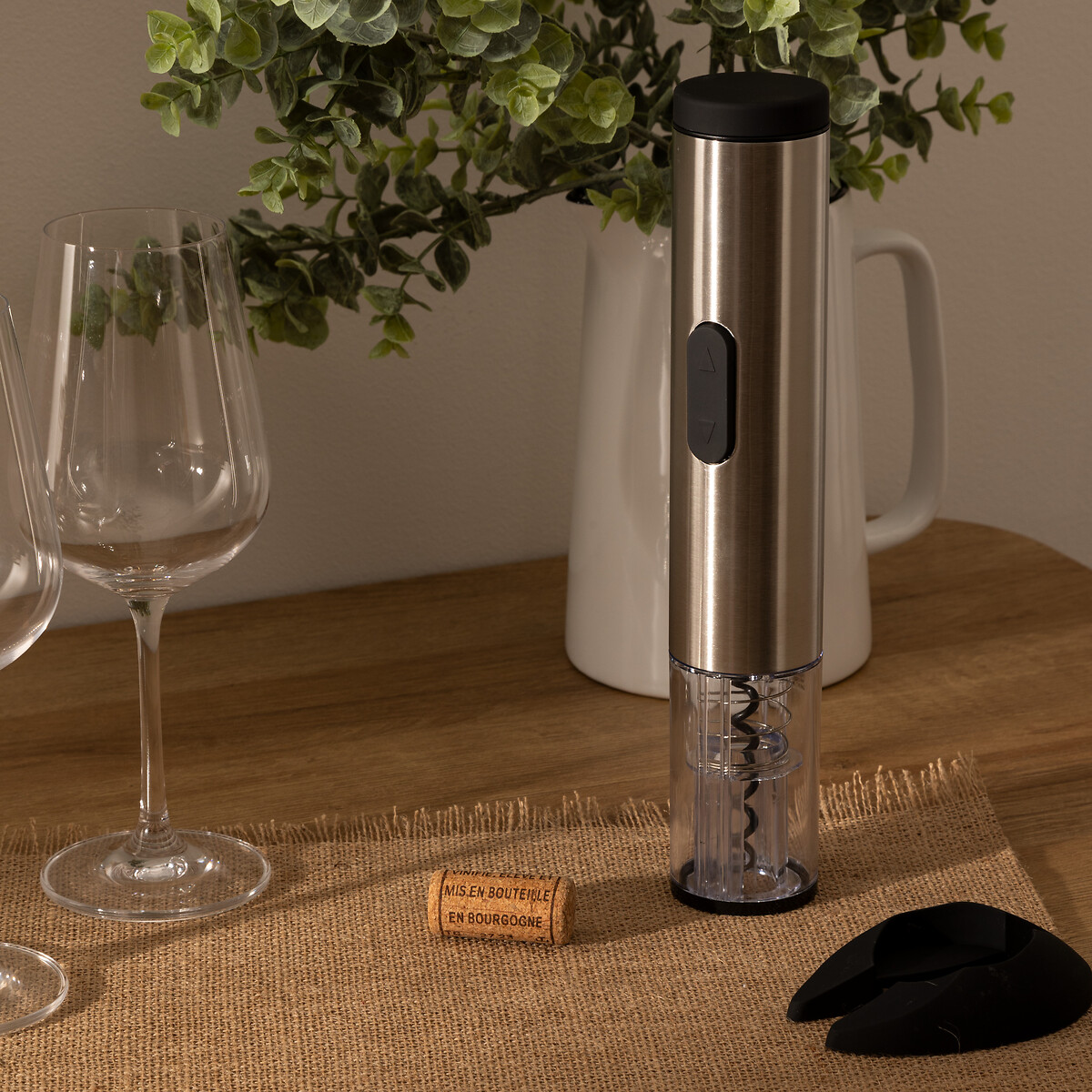 Sacacorchos Con Pilas De Acero Inoxidable