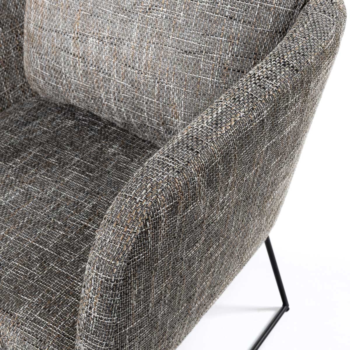 Butaca TIM gris patas met&aacute;licas negras 