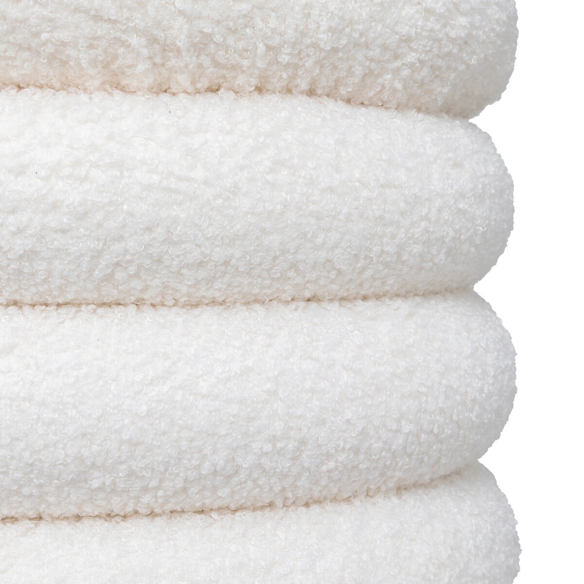 Puf tejido boucle blanco