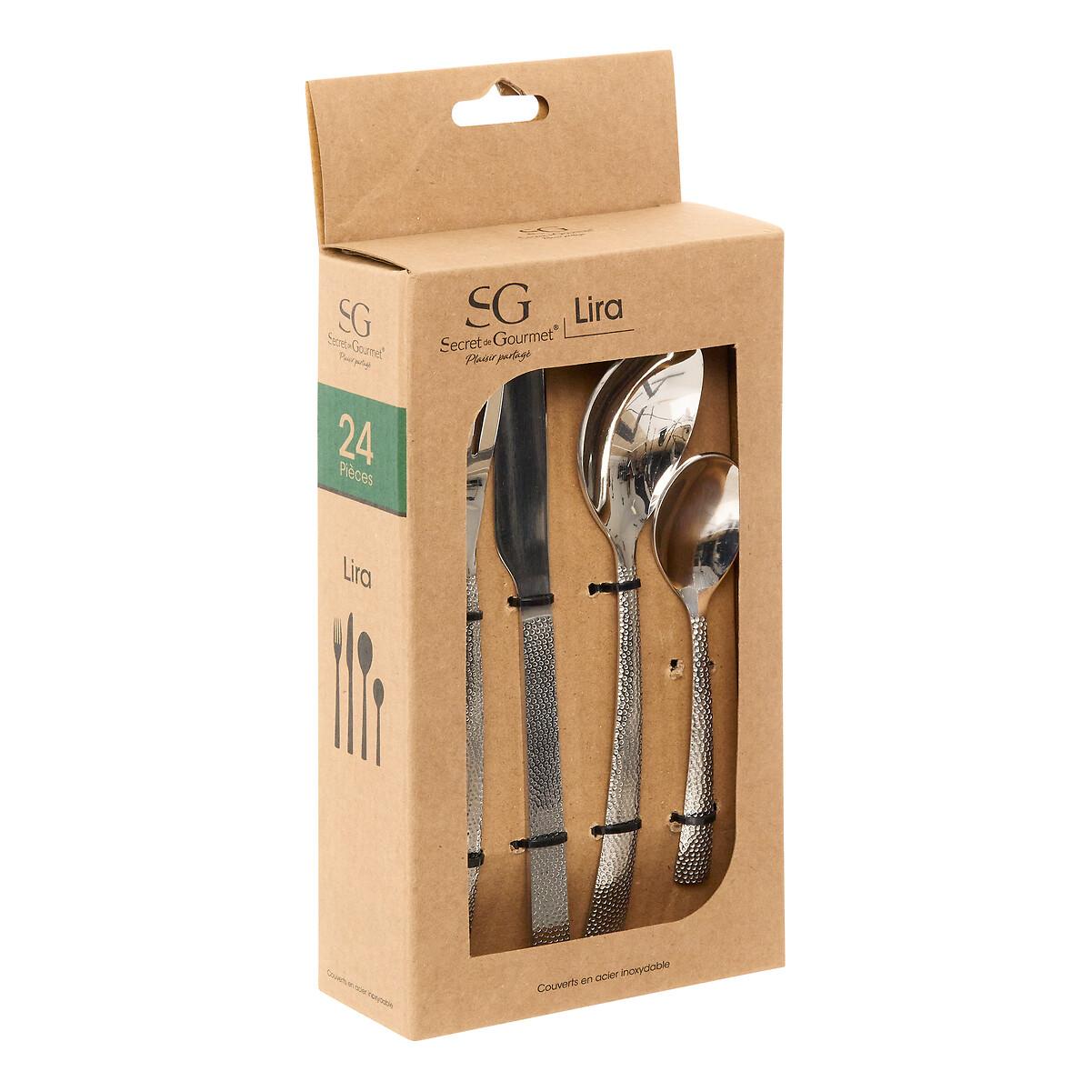 Cuberter&iacute;a de 24 piezas plateada