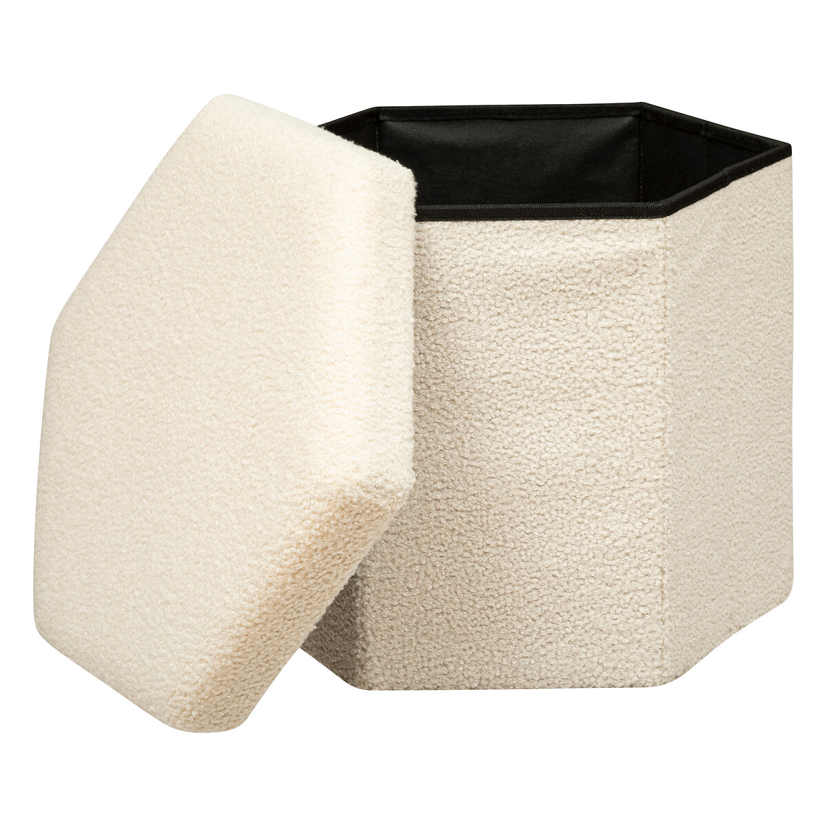 Puf JAIKO boucl&eacute; blanco