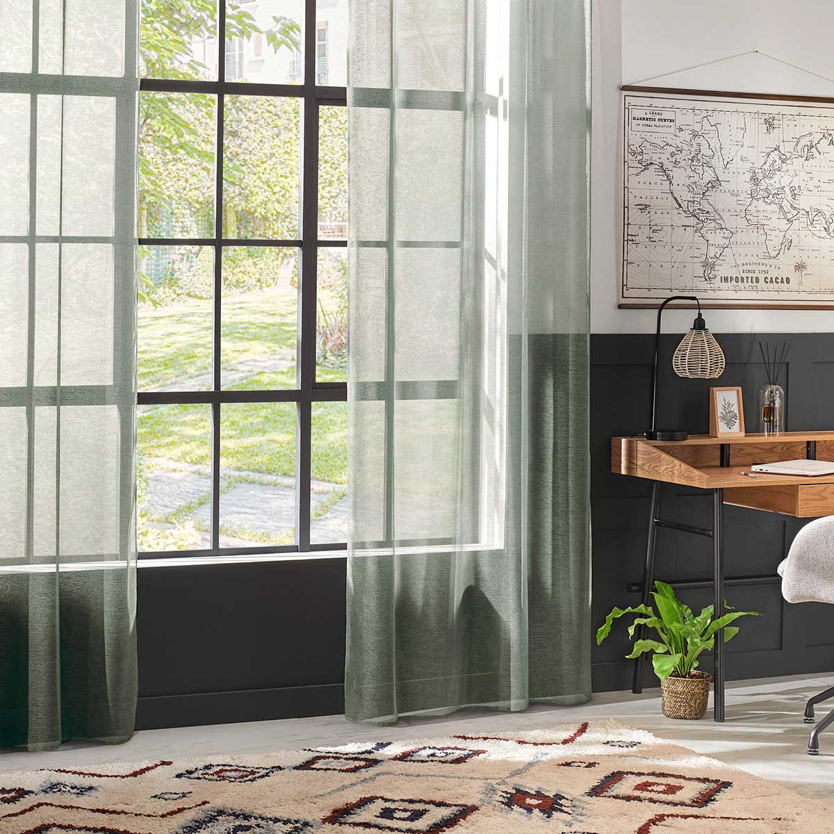 Cortina Moly Verde Celadon 135x240cm