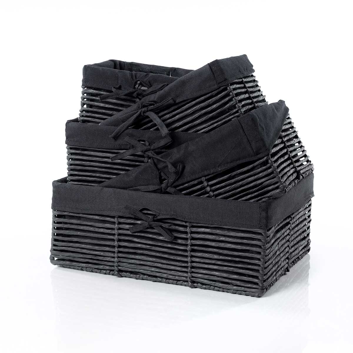 Cesta de ba&ntilde;o negra 14x23.5x34cm