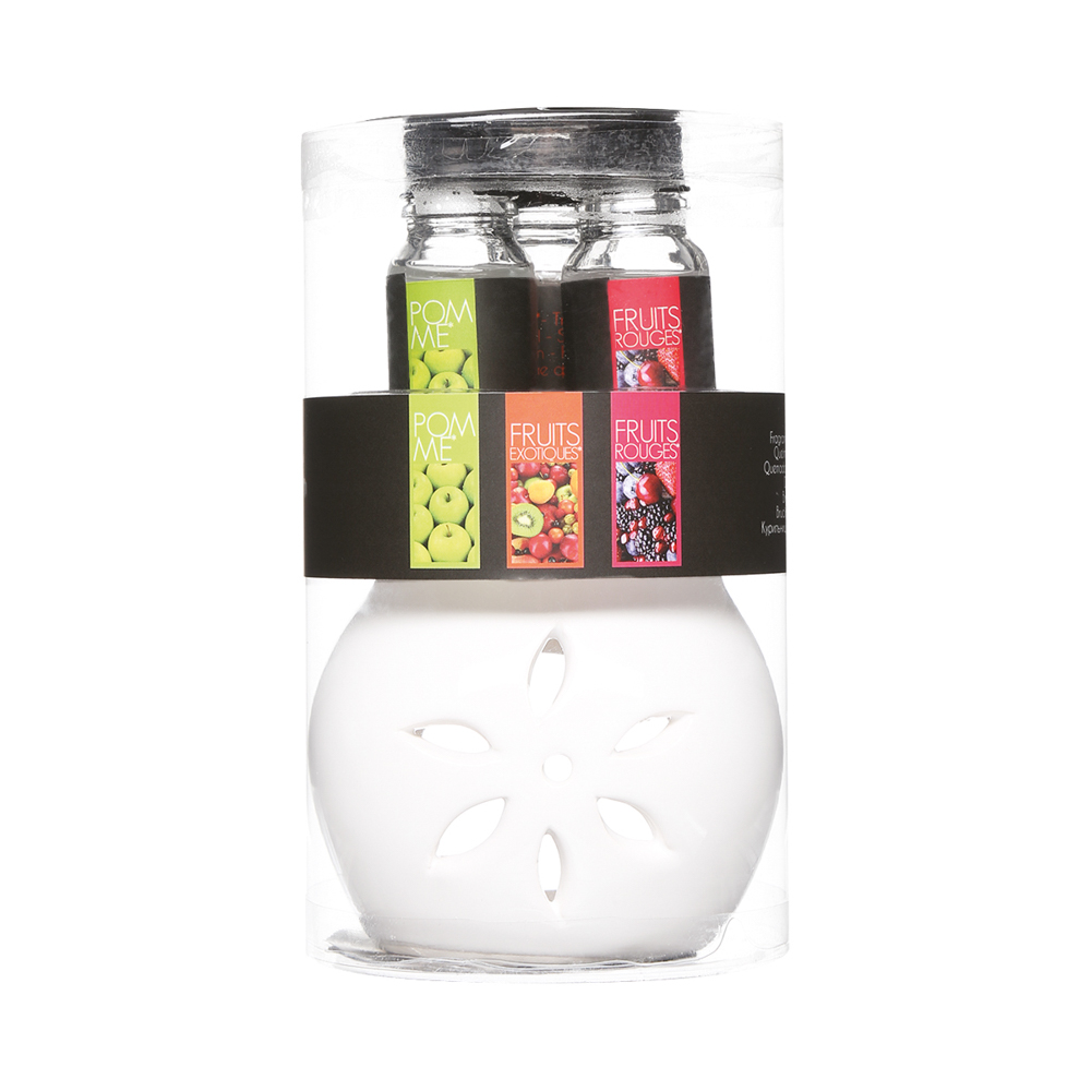 Set De Quemador Y 3 Aceites Aroma Frutas