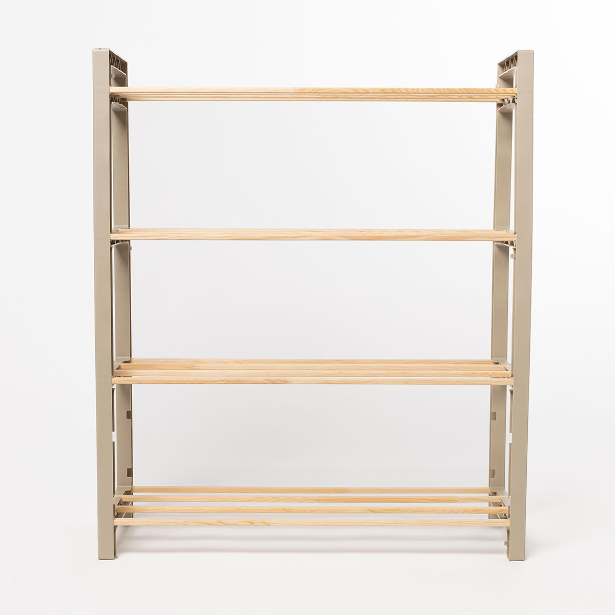 Zapatero con 4 niveles beige de madera