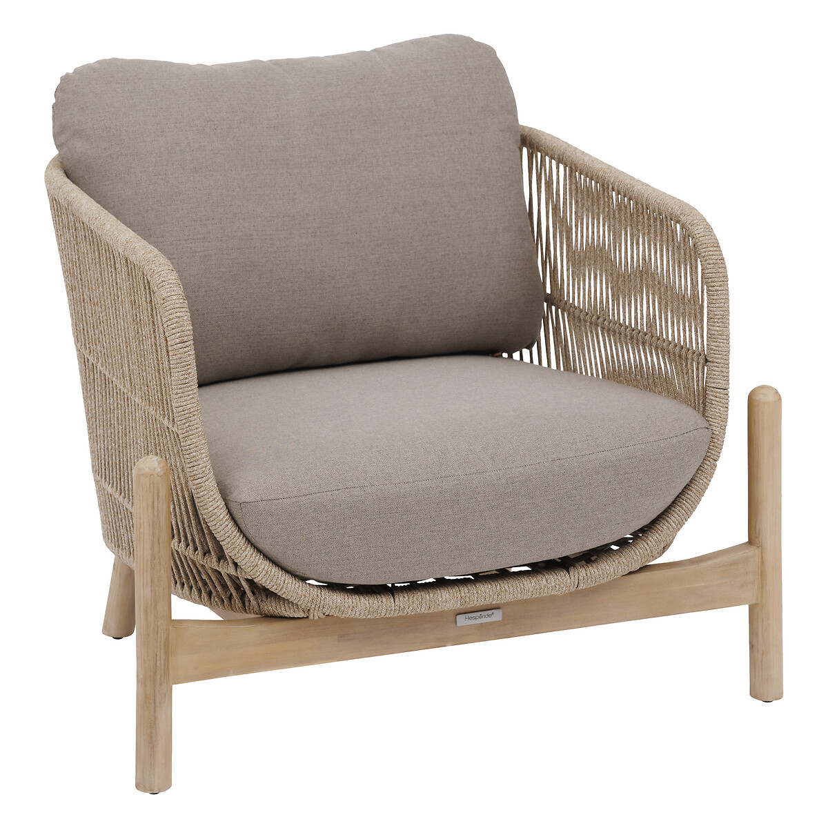 Sill&oacute;n DEONA gris pardo de madera de acacia