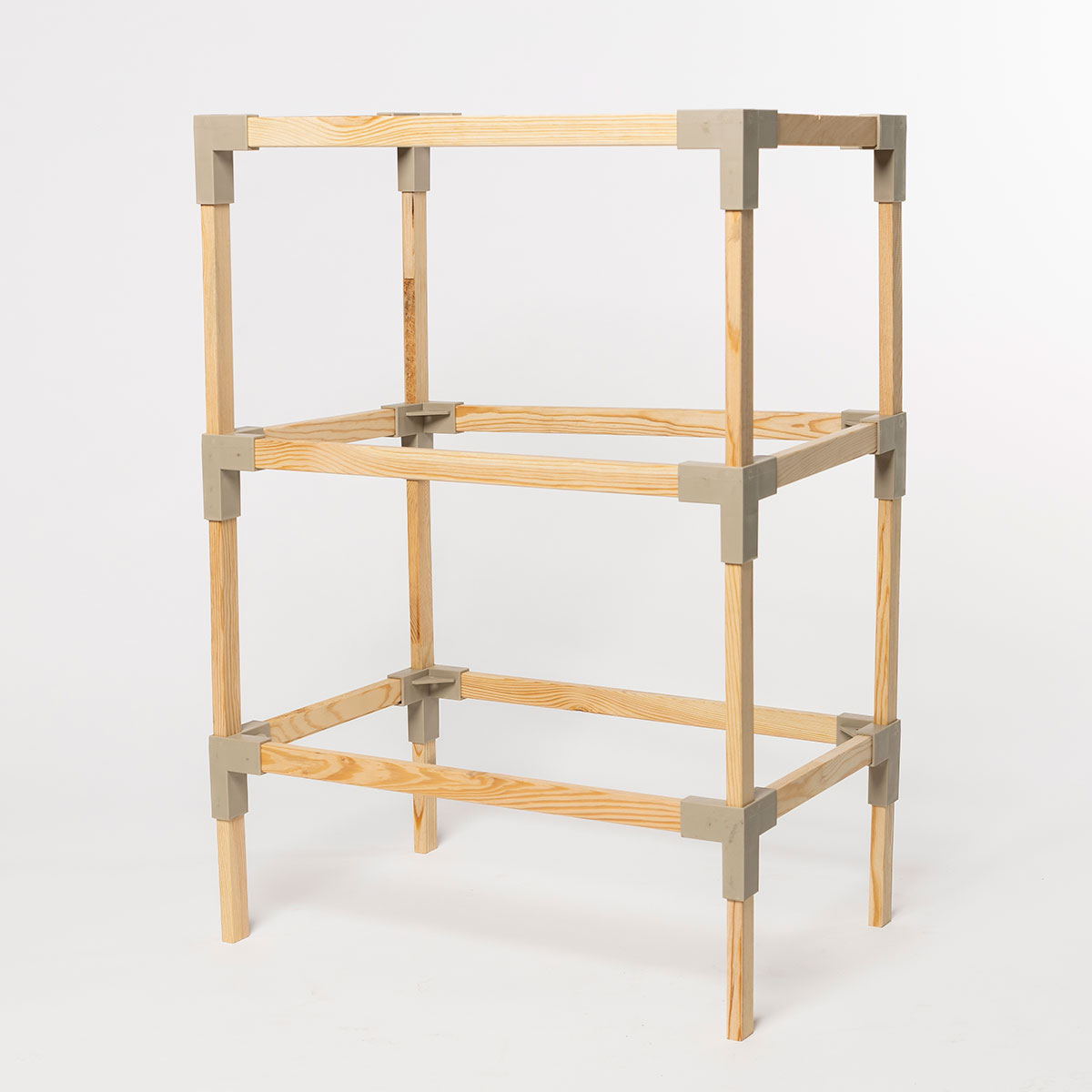 Estanter&iacute;a con 6 organizadores beige