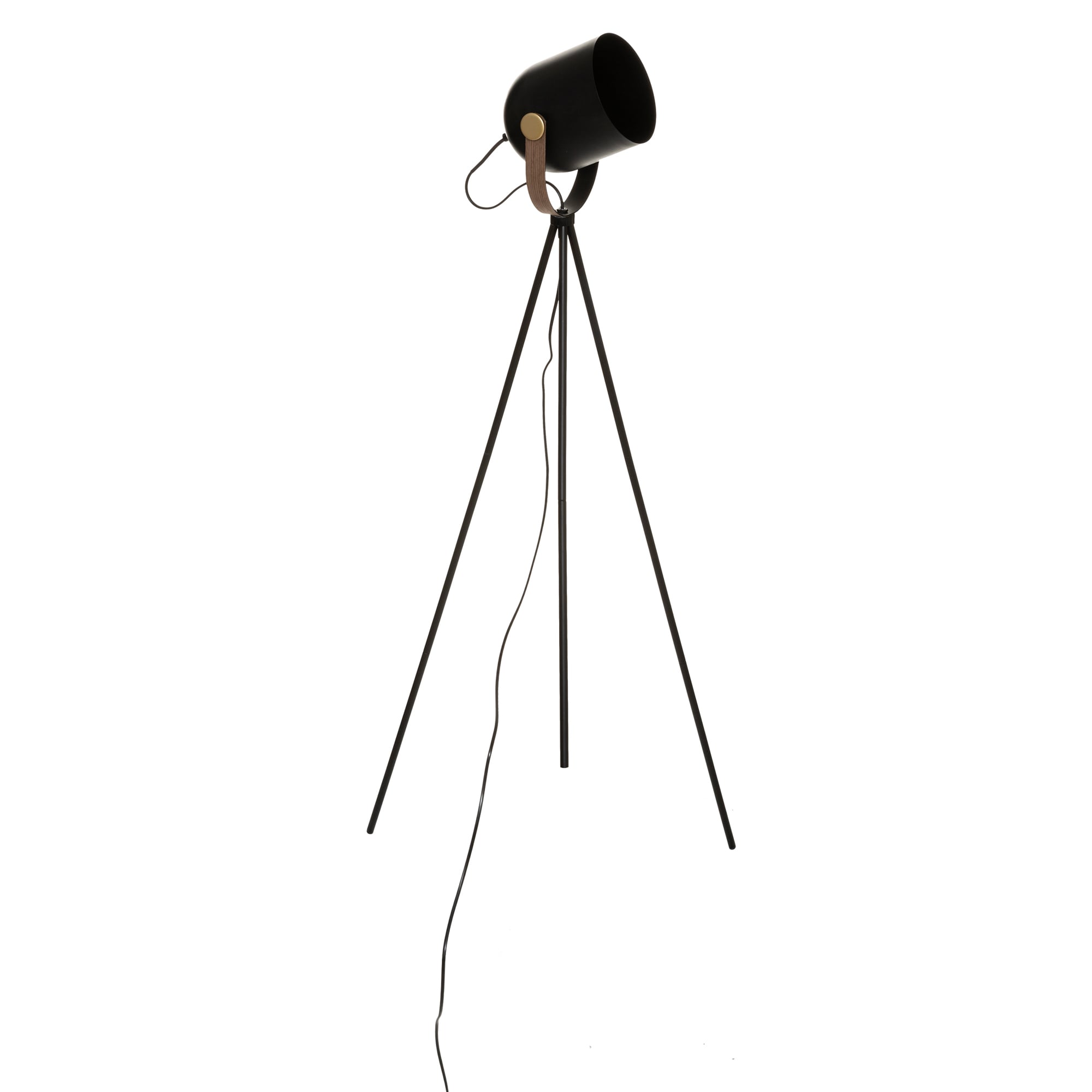 L&aacute;mpara De Pie Metal Negra 136Cm