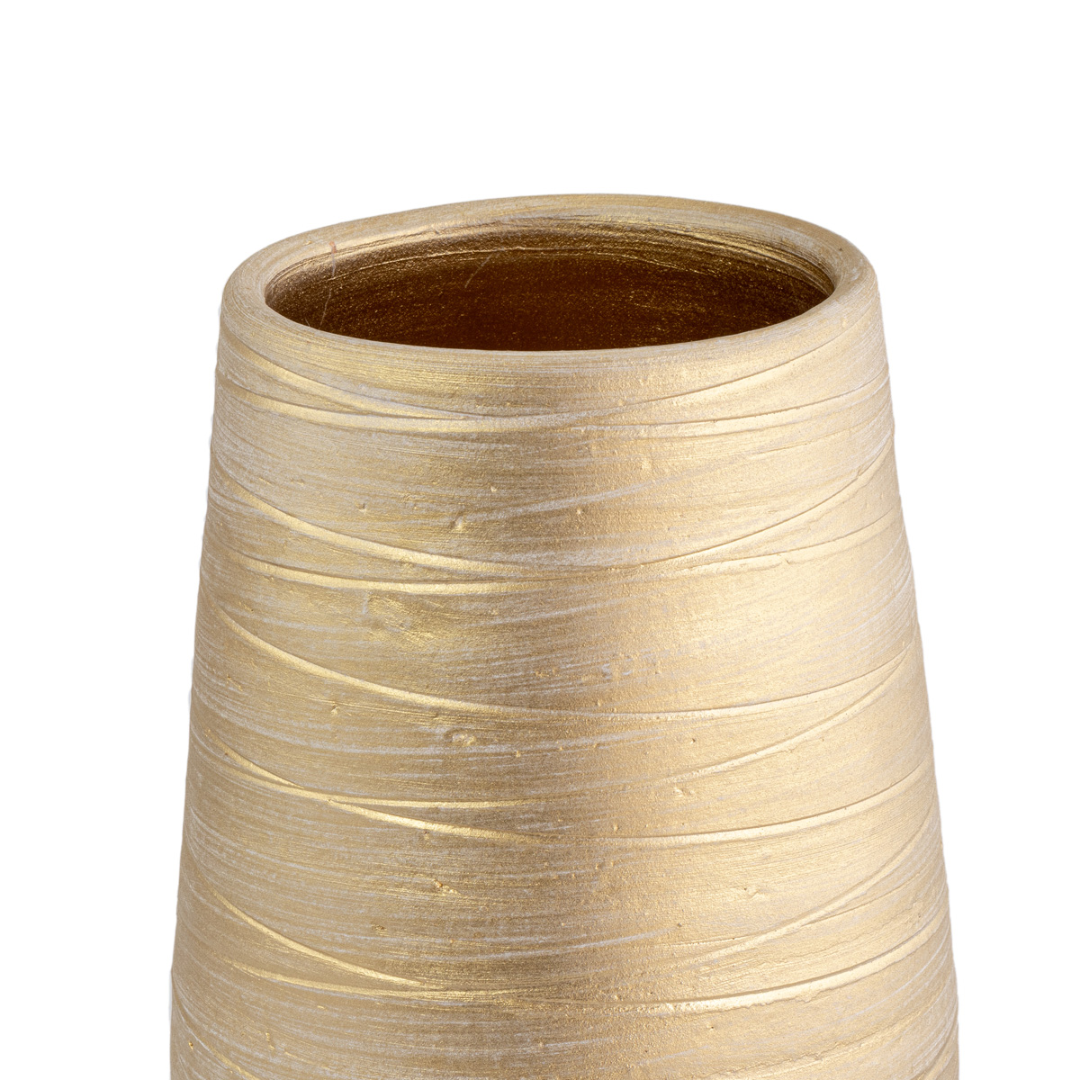 Jarrón De Cerámica Dorado 40Cm