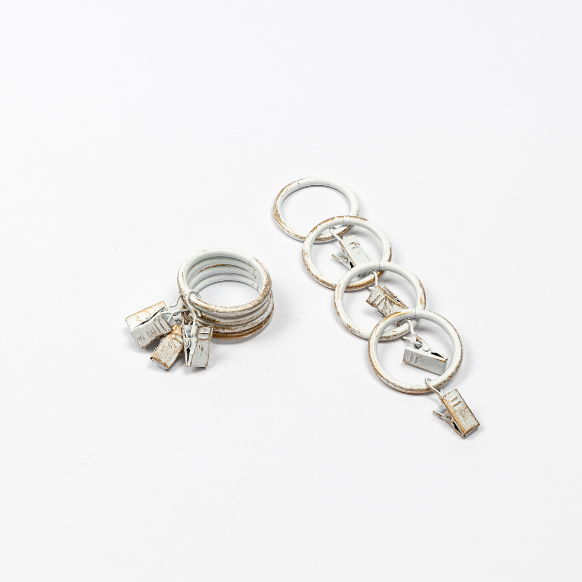 Juego De 8 Anillas C/Pinzas D20 Blanco