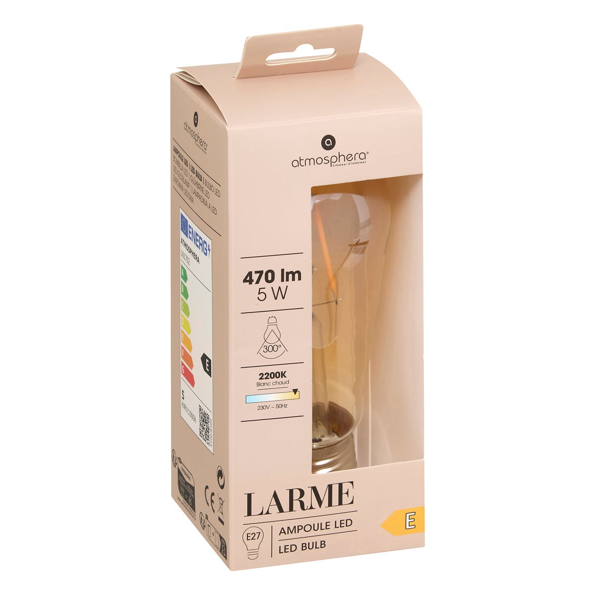 Bombilla VINTAGE &aacute;mbar led St64 5W E27