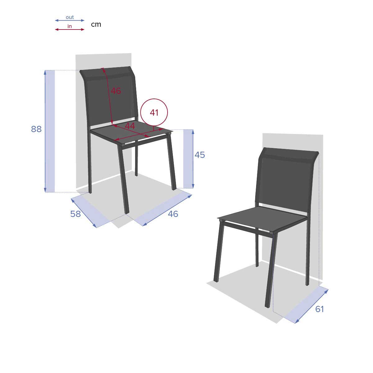 Silla apilable ESSENTIA gris antracita