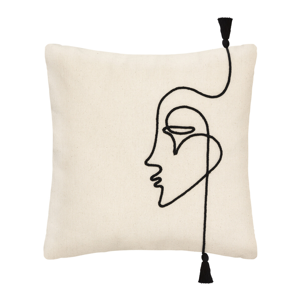 Funda De Coj&iacute;n Visage Marfil Y Negro 40x40cm