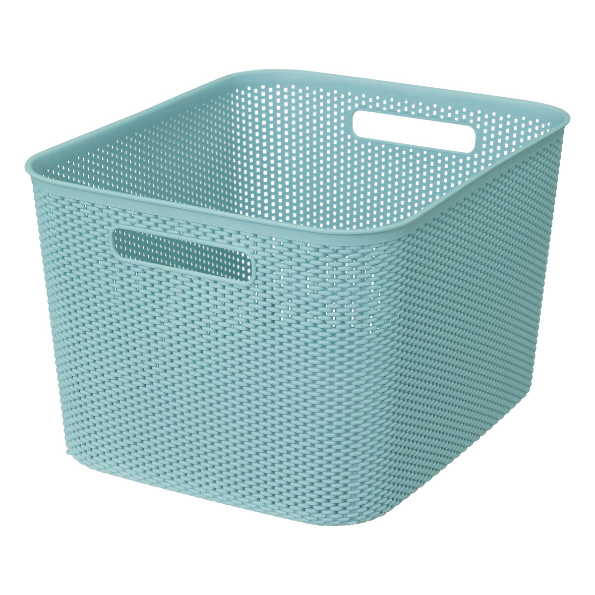 Cesto De Almacenaje De Crochet Azul 19L