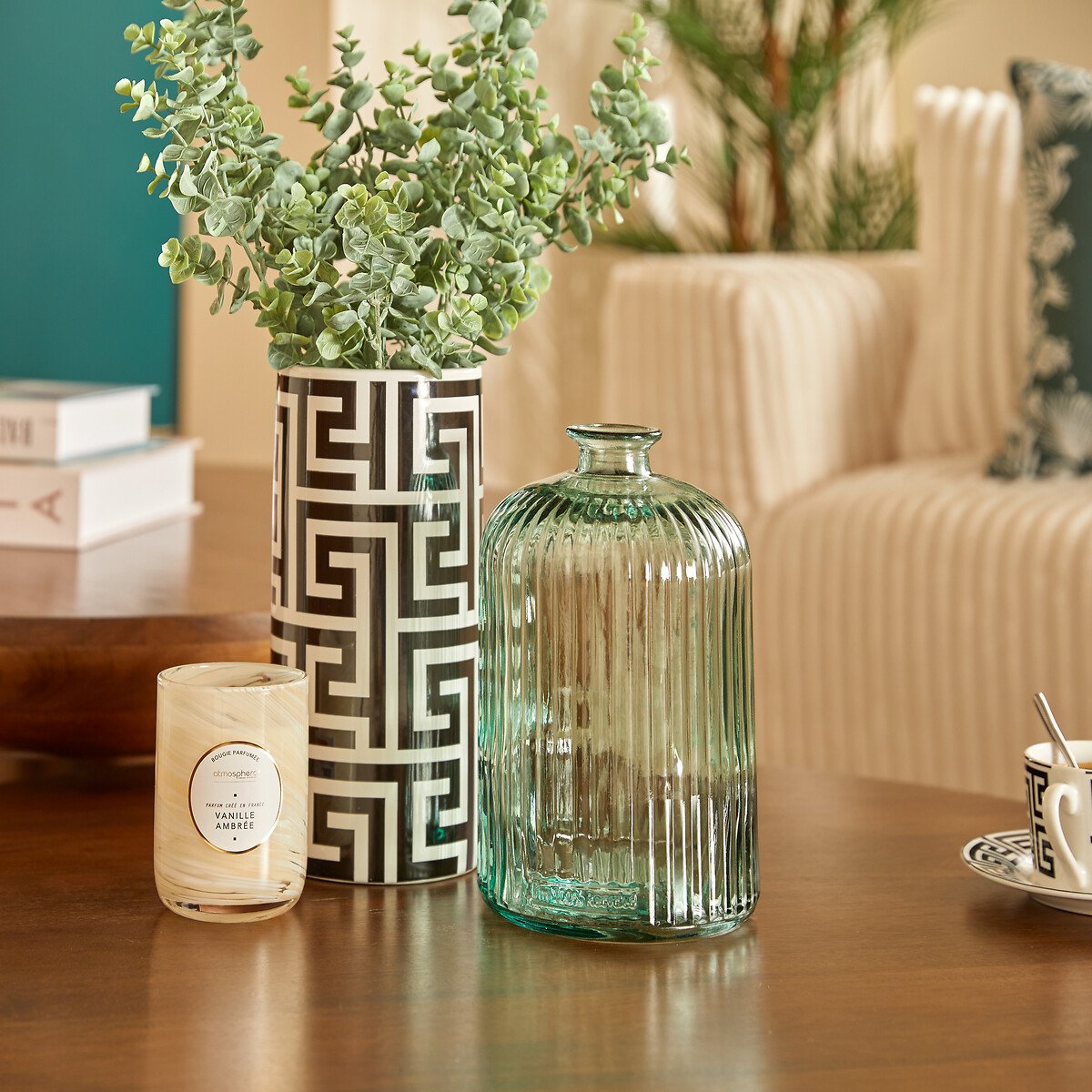 Florero LUZ verde 23cm