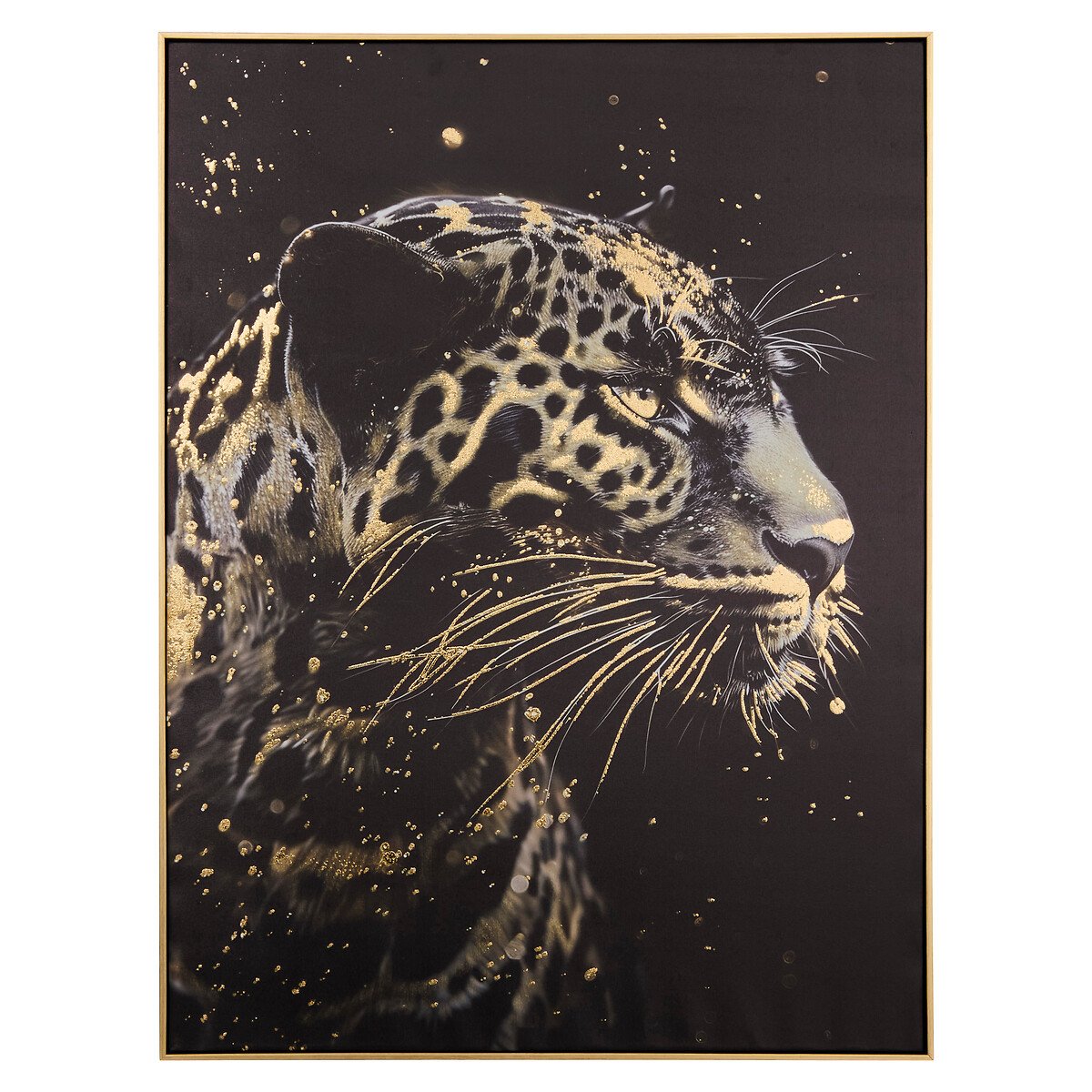 Cuadro leopardo decorativo LUPITA negro 78x58cm