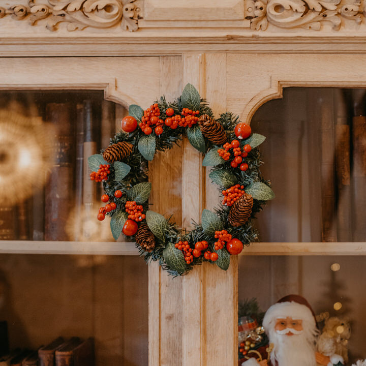 Corona De Navidad Decorada 36cm