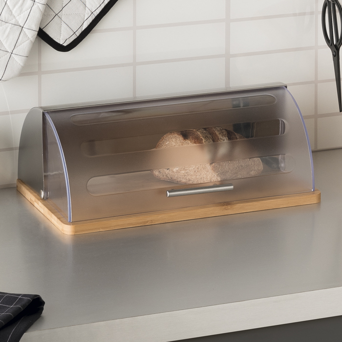 Caixa para P&atilde;o em Inox e Bambu