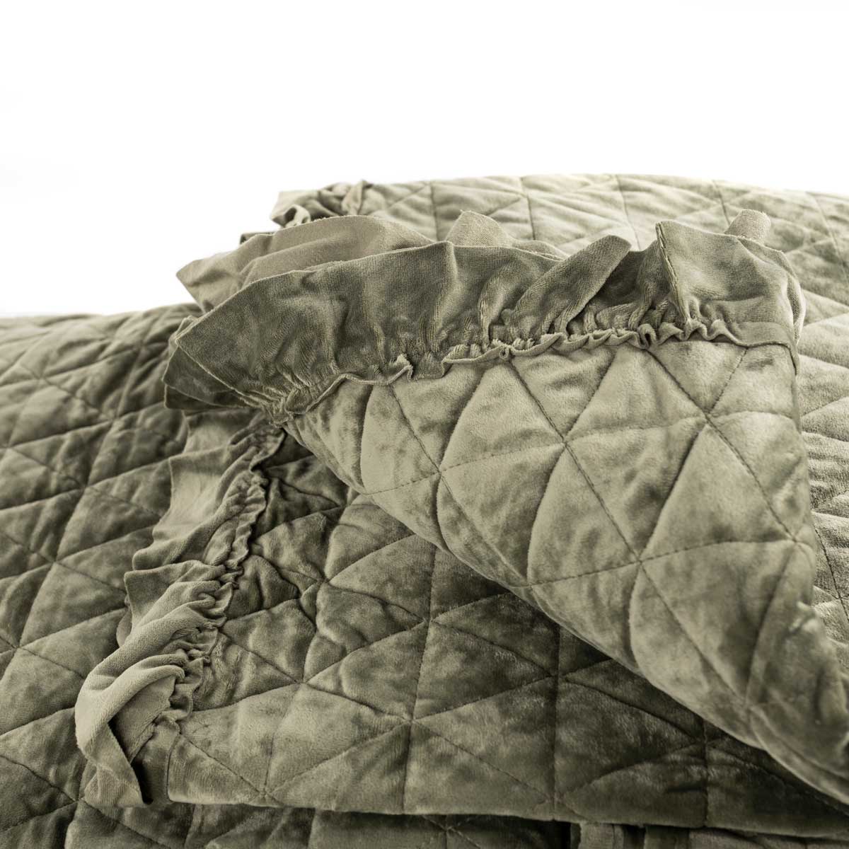 Edred&oacute;n BOSTON de terciopelo verde 240x260cm