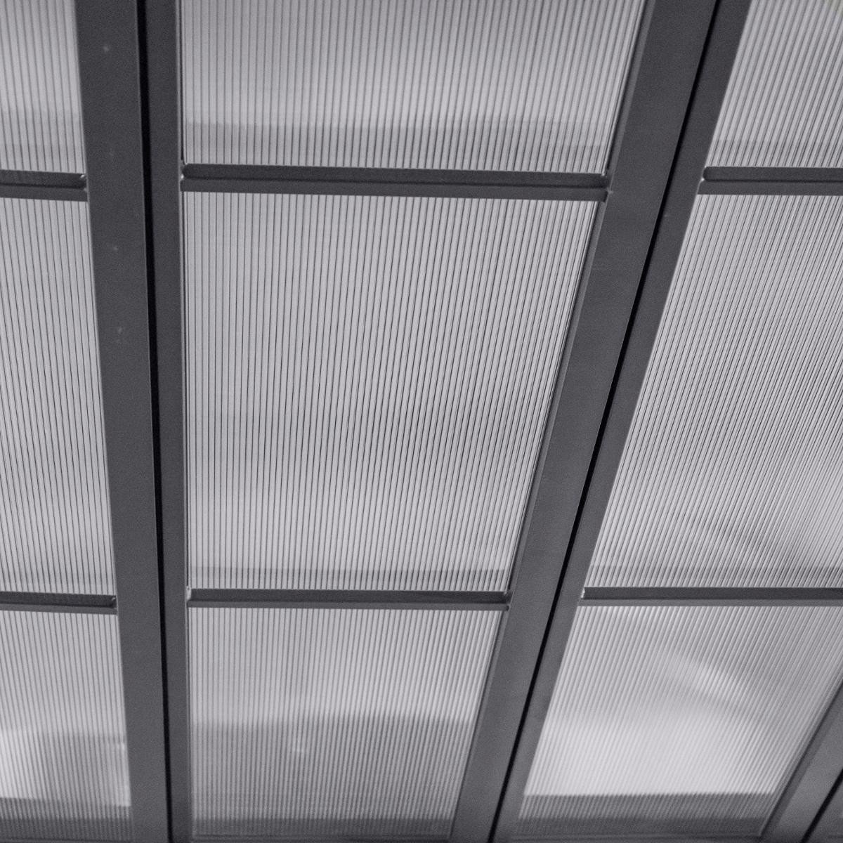 P&eacute;rgola BELIZE LATTES gris graphite 3x3,8m