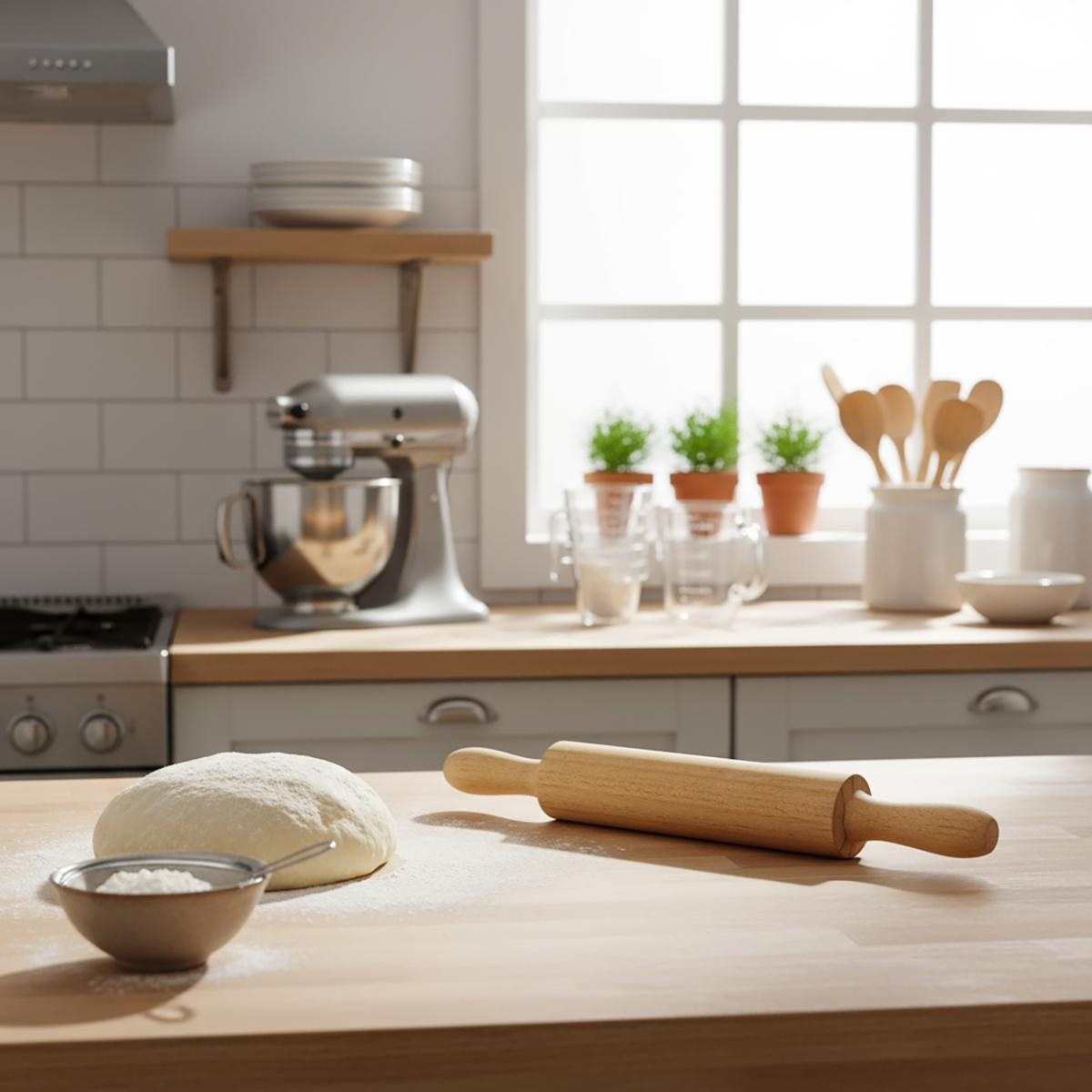 Rodillo De Cocina De Madera 40Cm