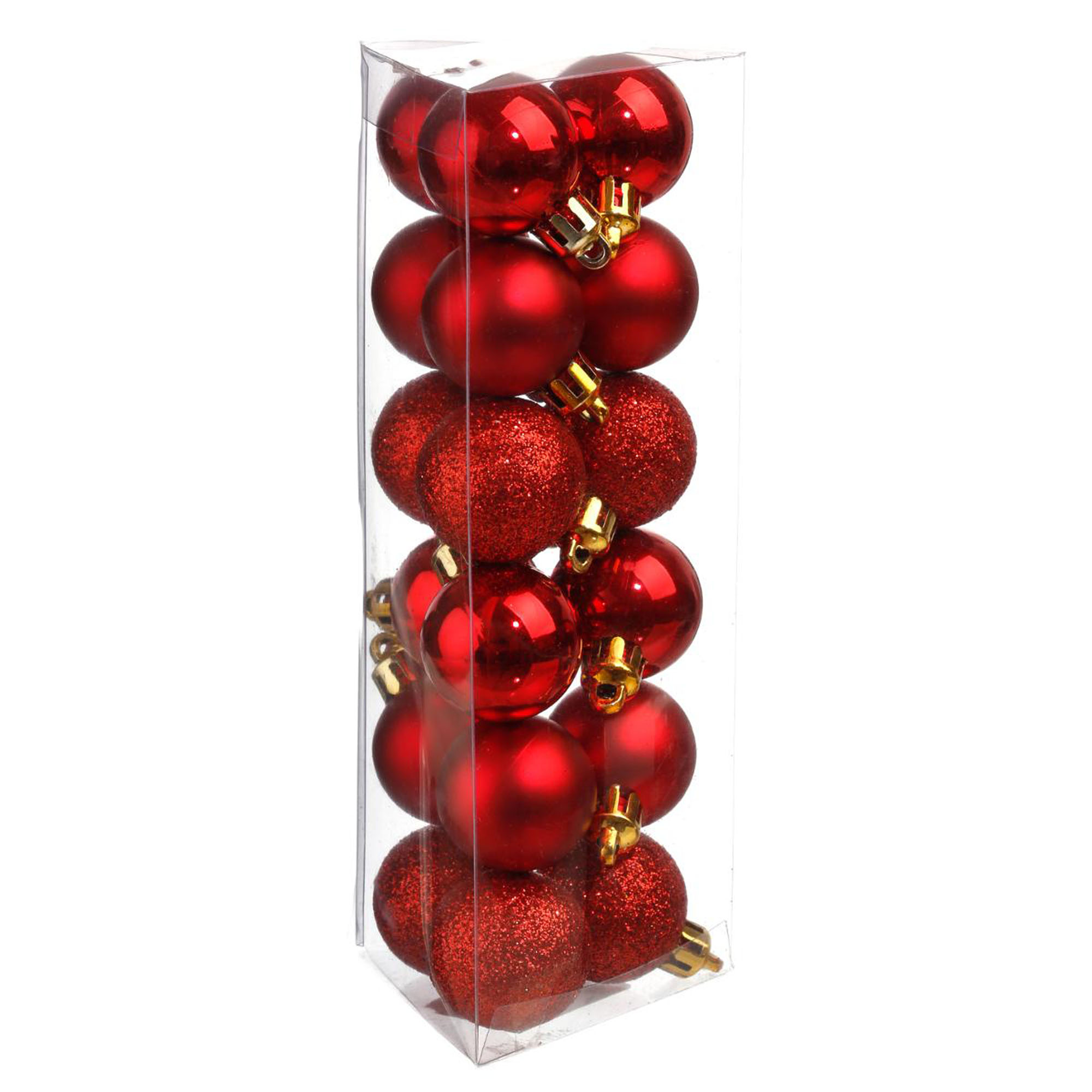 Set 18 Bolas Navide&ntilde;as Rojas