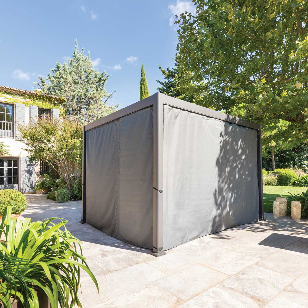 Cortinas+Mosquiteras para pérgola ÉVORA gris